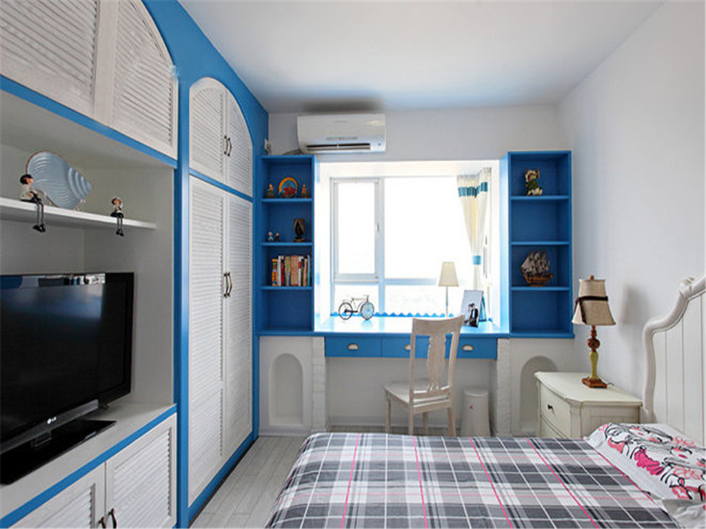 中海蓝庭-三居室-115平米-地中海风格