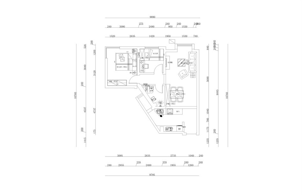 【力天装饰】和静家园 两居 简欧 75.6