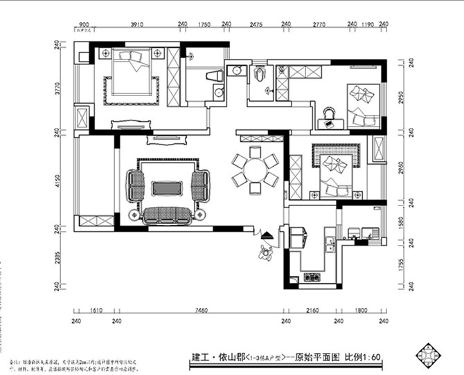 现代欧式风格-三居室-113平米