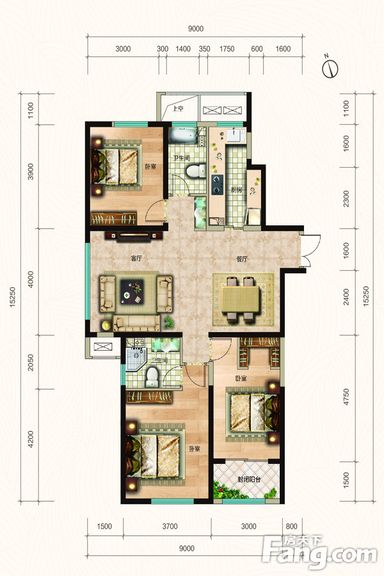 美式风格-138平米三居室