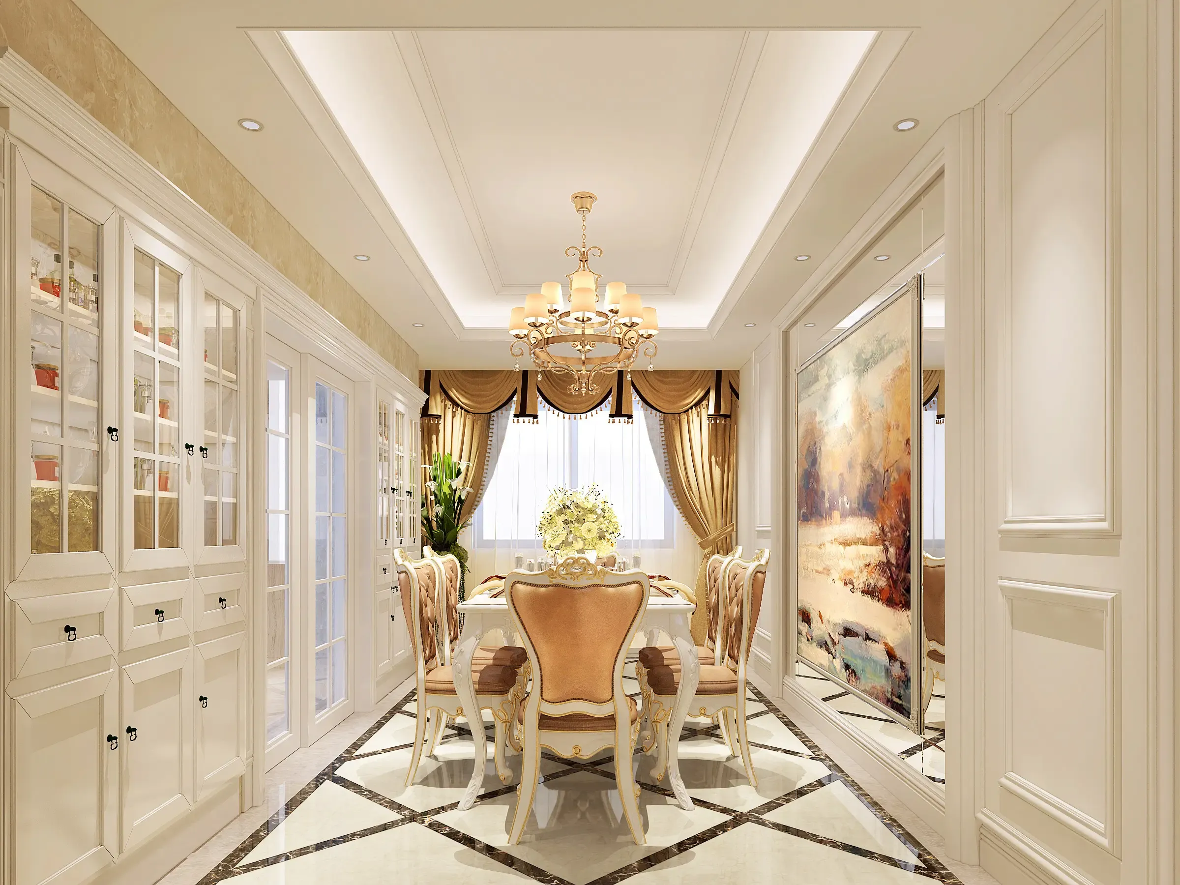 欧式风格三居室150平米7万-鸿运润园装修案例-兰州房天下家居装修网