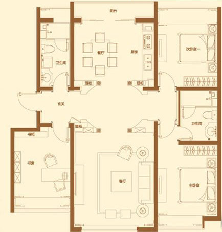 现代风格-149平米三居室