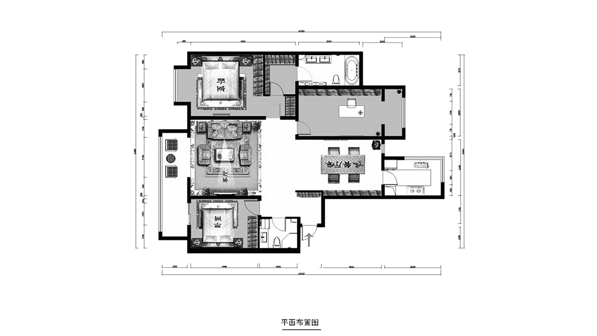 物资学院新建村三居中式风格