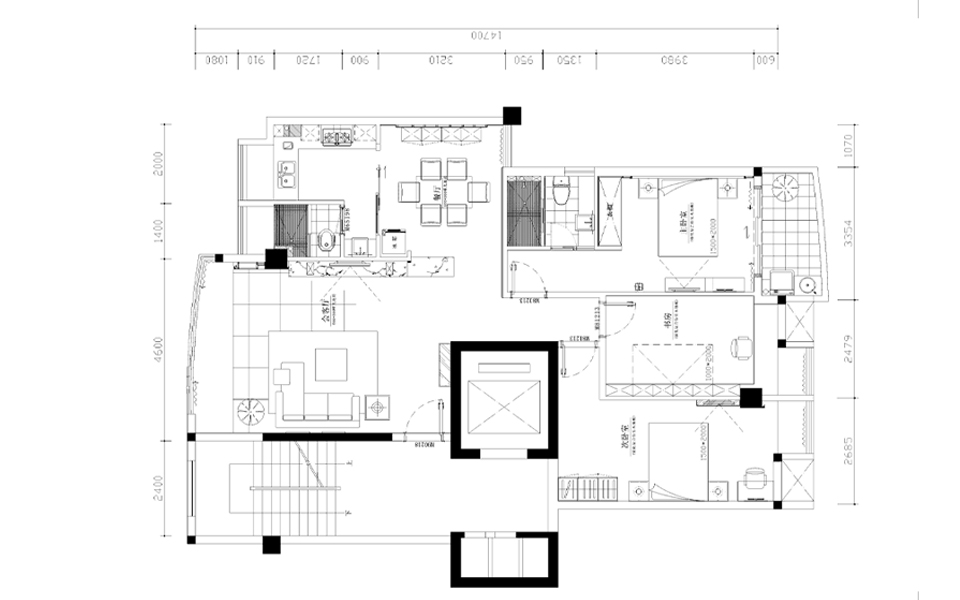 阳光龙庭-三居室-140.67平米-装修设计