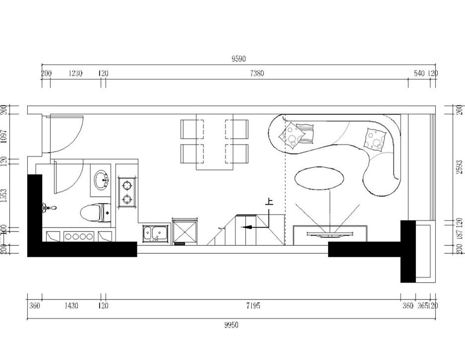 奥园城市天地一居室45方现代简约风格案例