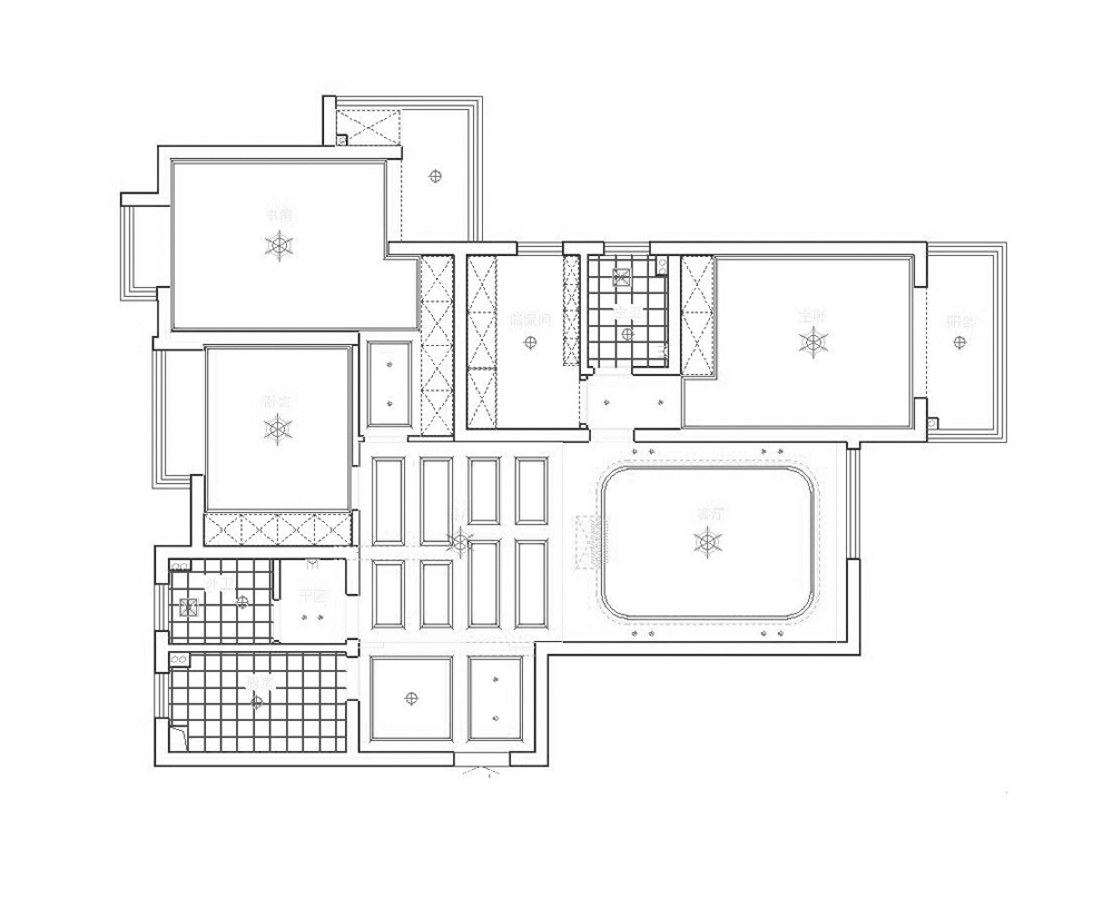 建乐家园三室两厅美式风格案例