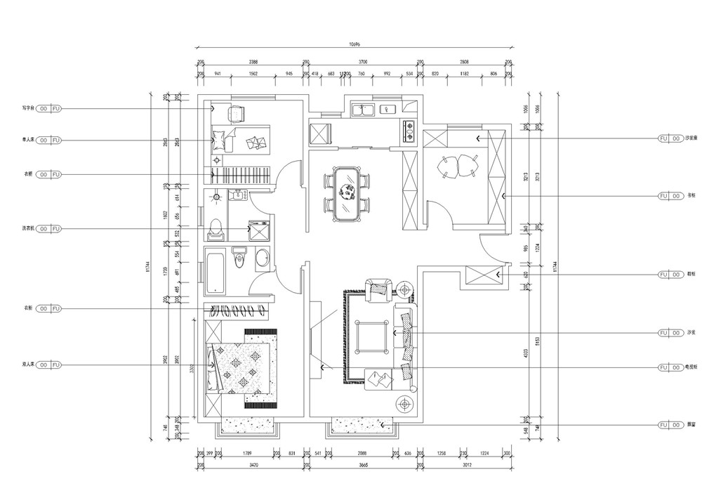 力天装饰-中信公园城-126㎡-现代简约