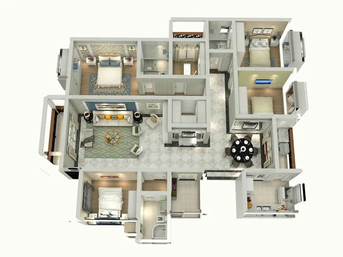面积180㎡,结合户型结构,设置入户玄关,使空间看上去更饱满,主卧套