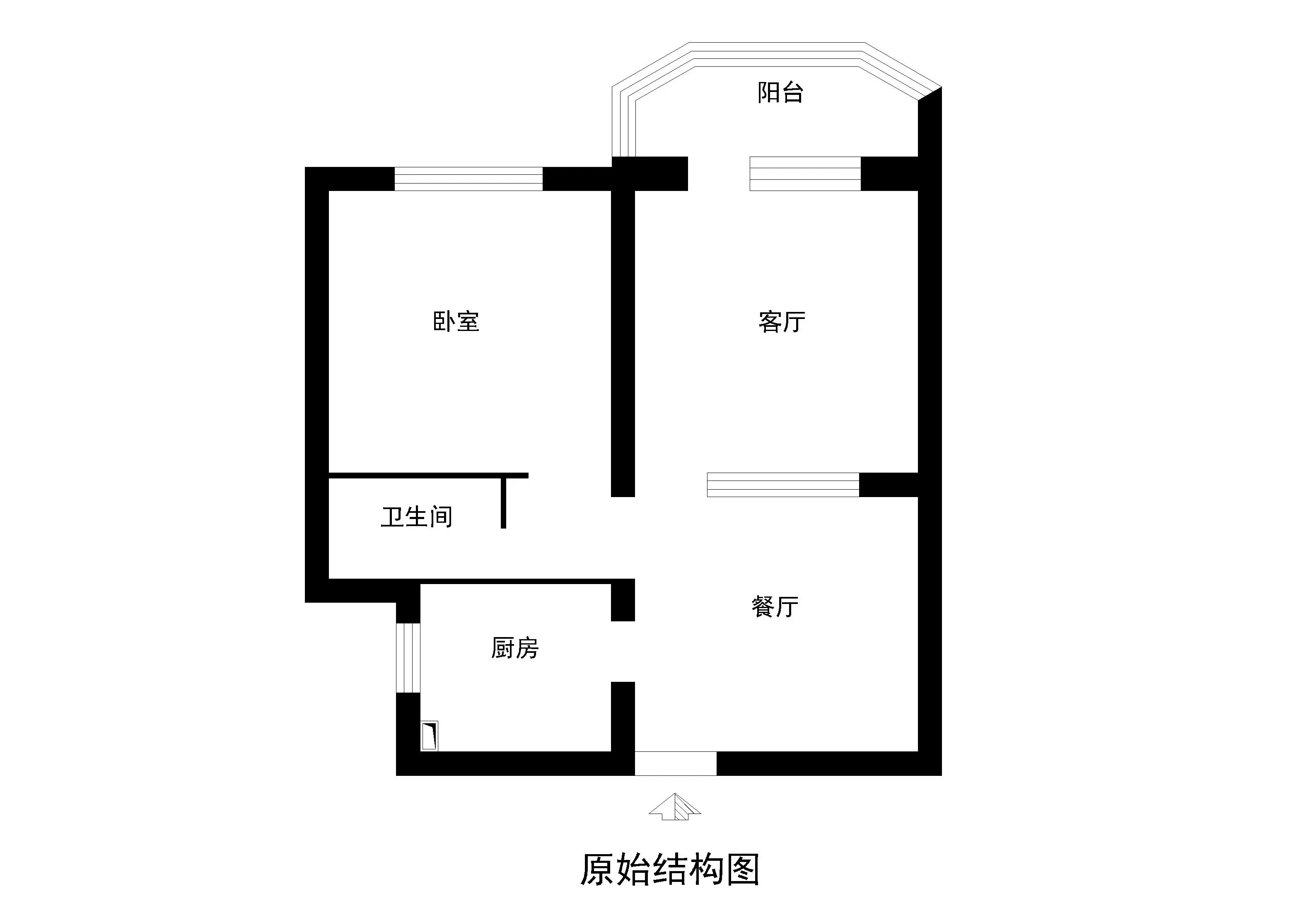 牡丹园小区-一居室-60.00平米-户型图装修效果图