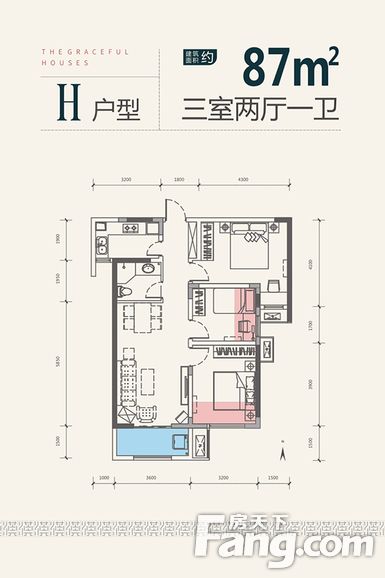 天朗大兴郡-87平米地中海风格