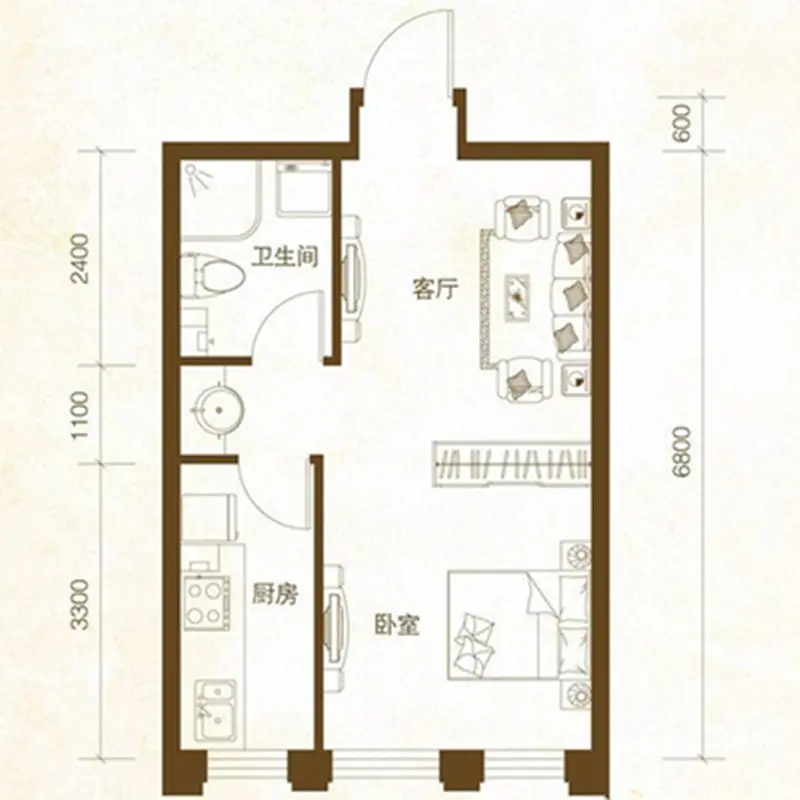 空间最大化利用 65㎡清新自然窝