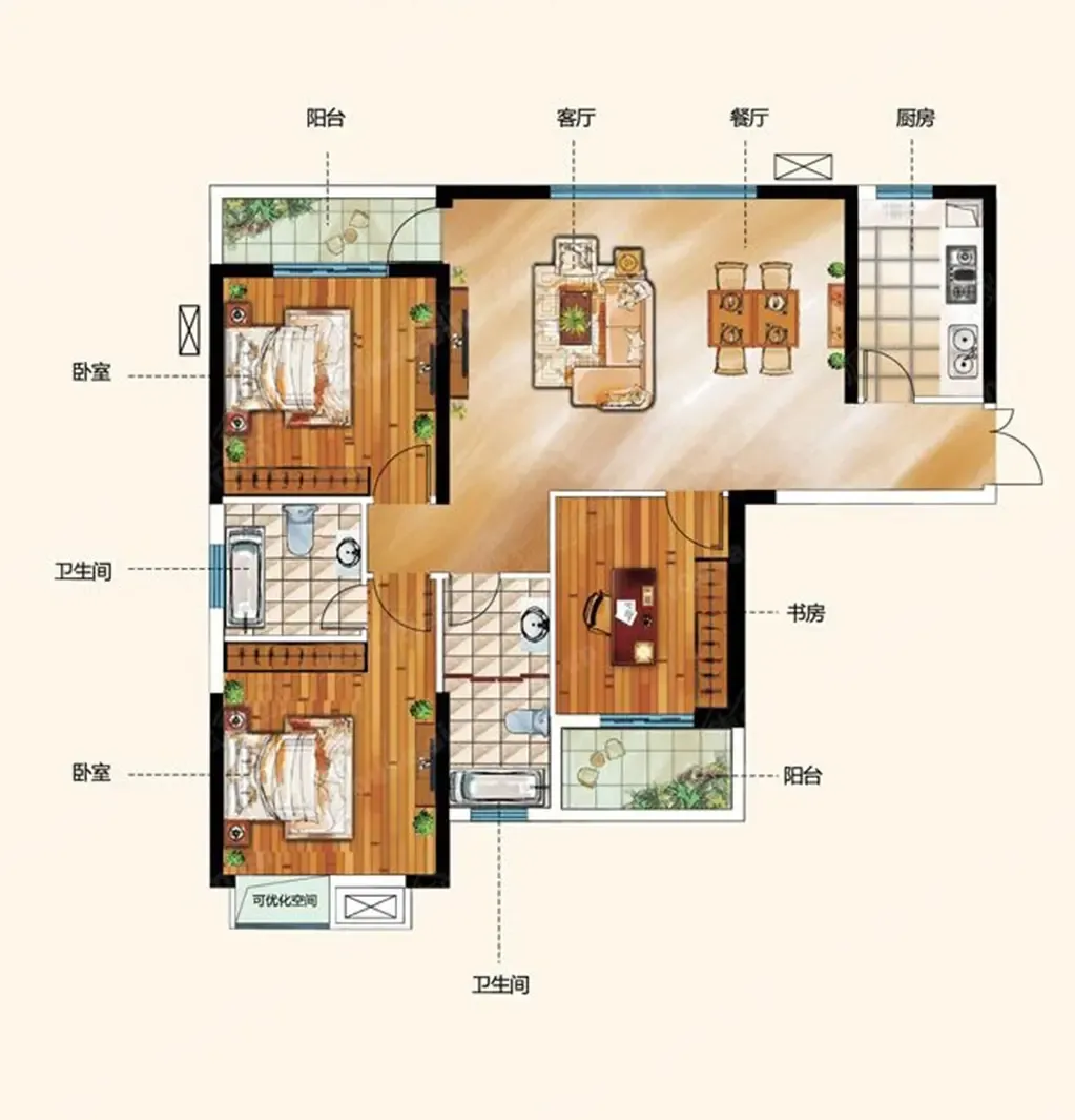 南湖时尚城现代三室两厅