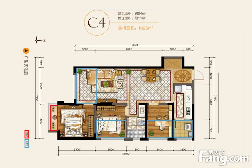 昆明龙头装饰华润中央公园84㎡田园风格实景图