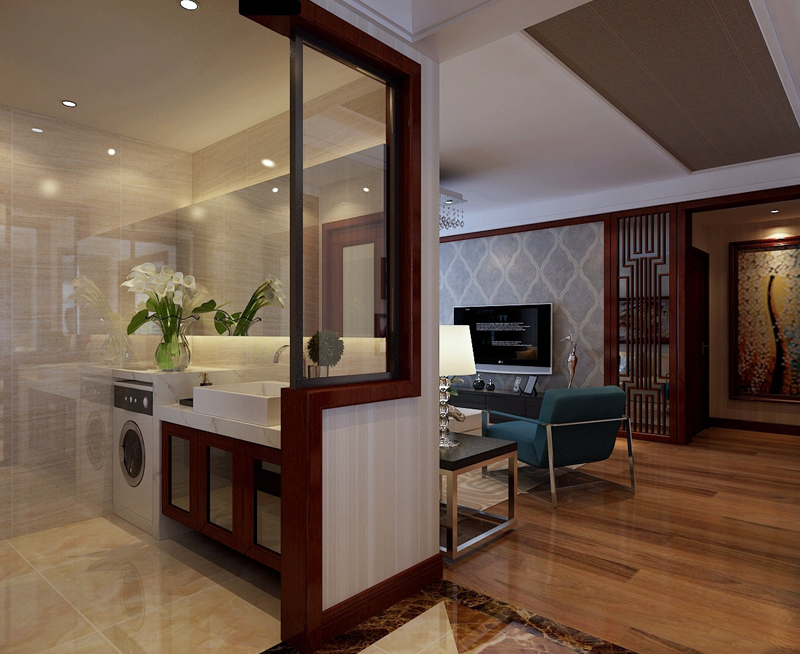 北美金棕榈140平米现代自然三居室设计