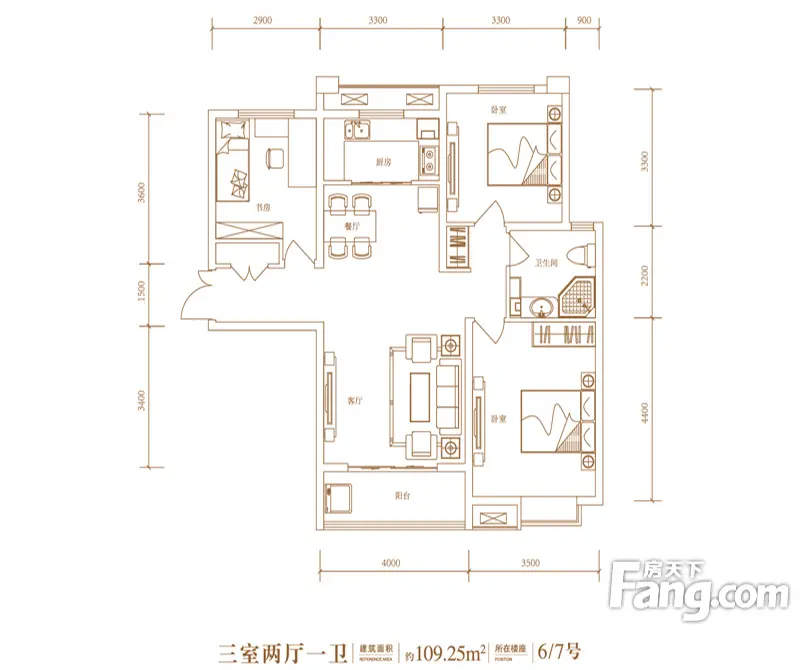 东胜紫御府三居109.25现代简约