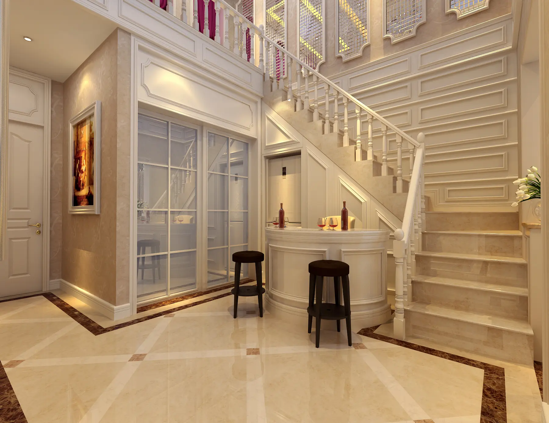 普罗旺斯169平三室两厅欧式风格装修设计效果