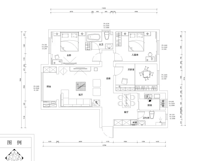 天海誉天下-三室两厅139平米-现代简约