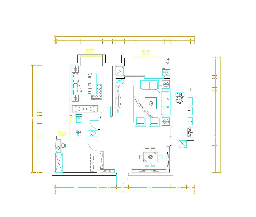 金石·东方至尊-二居室-106.11平米-装修设计