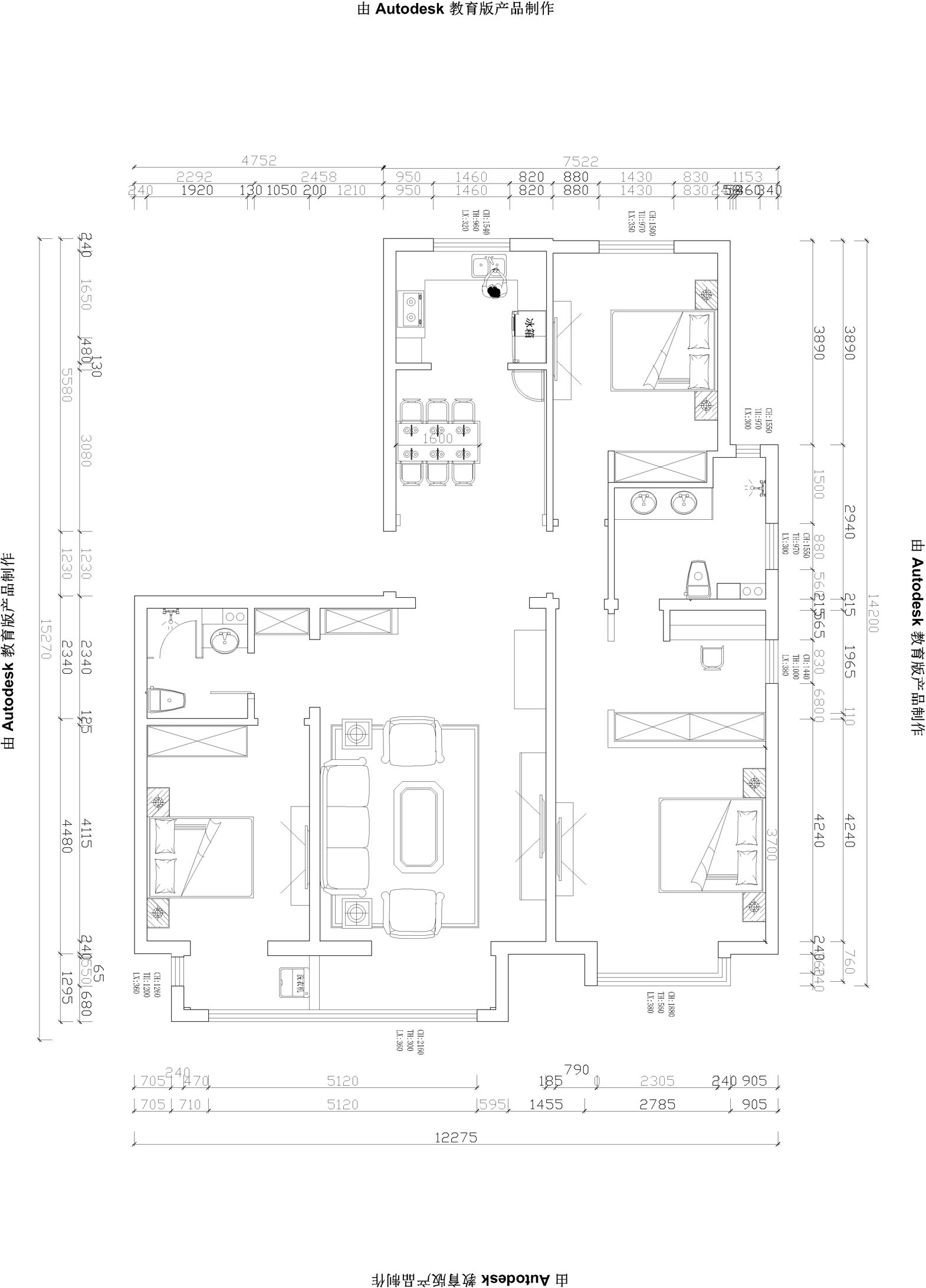 建投十号院-三室两厅130平米-欧式