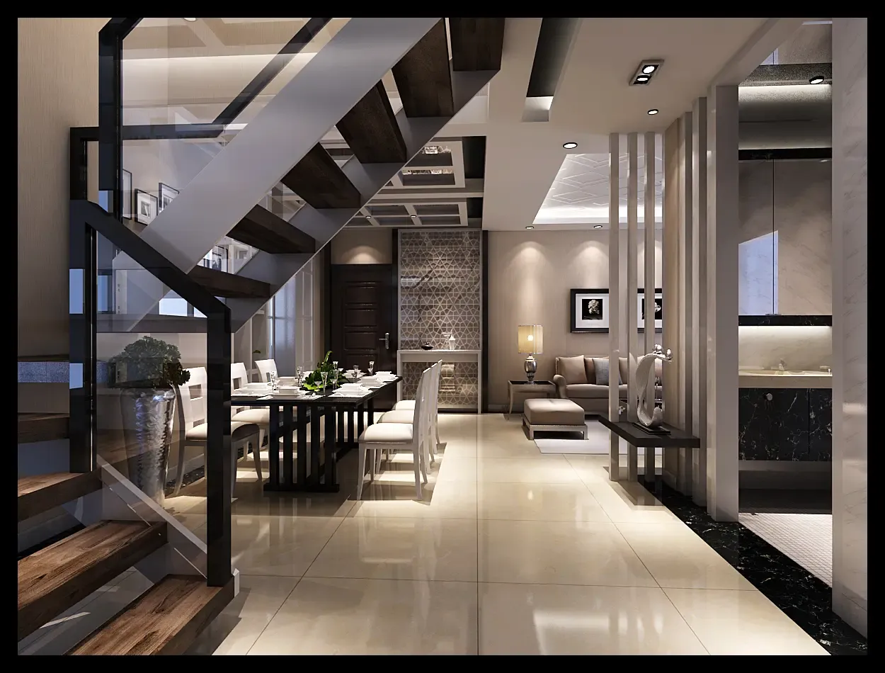 观澜御苑170平跃层现代风格案例