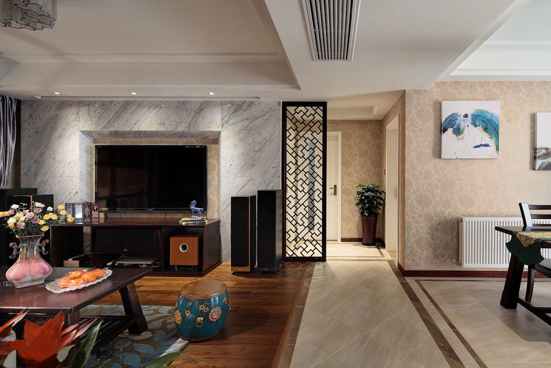 新中式风格—118平方米—二居室