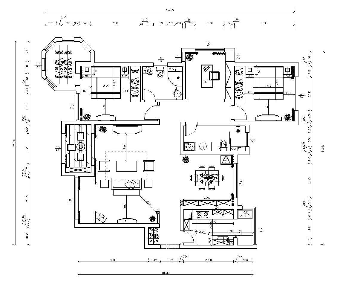 红珊湾-150平三居室二厅效果图