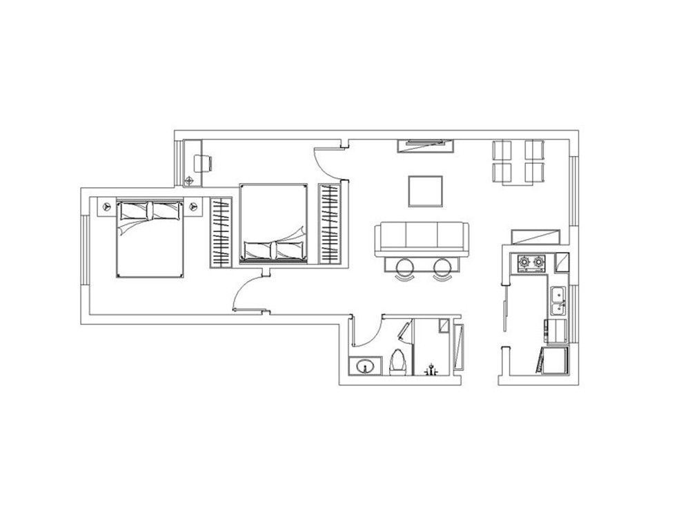 裕龙檀顶山-二居室-89.00平米-装修设计