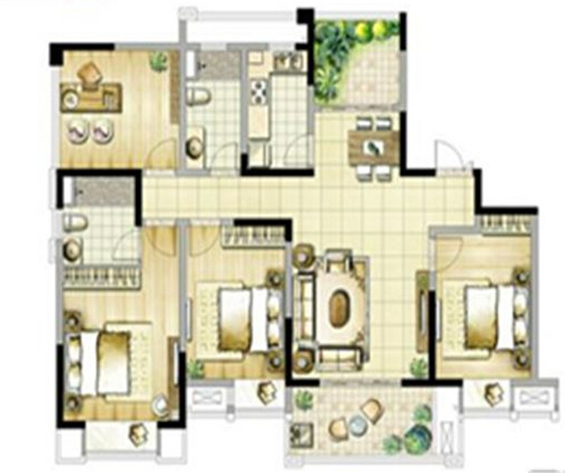 启迪方洲-四居室-145.00平米-装修设计