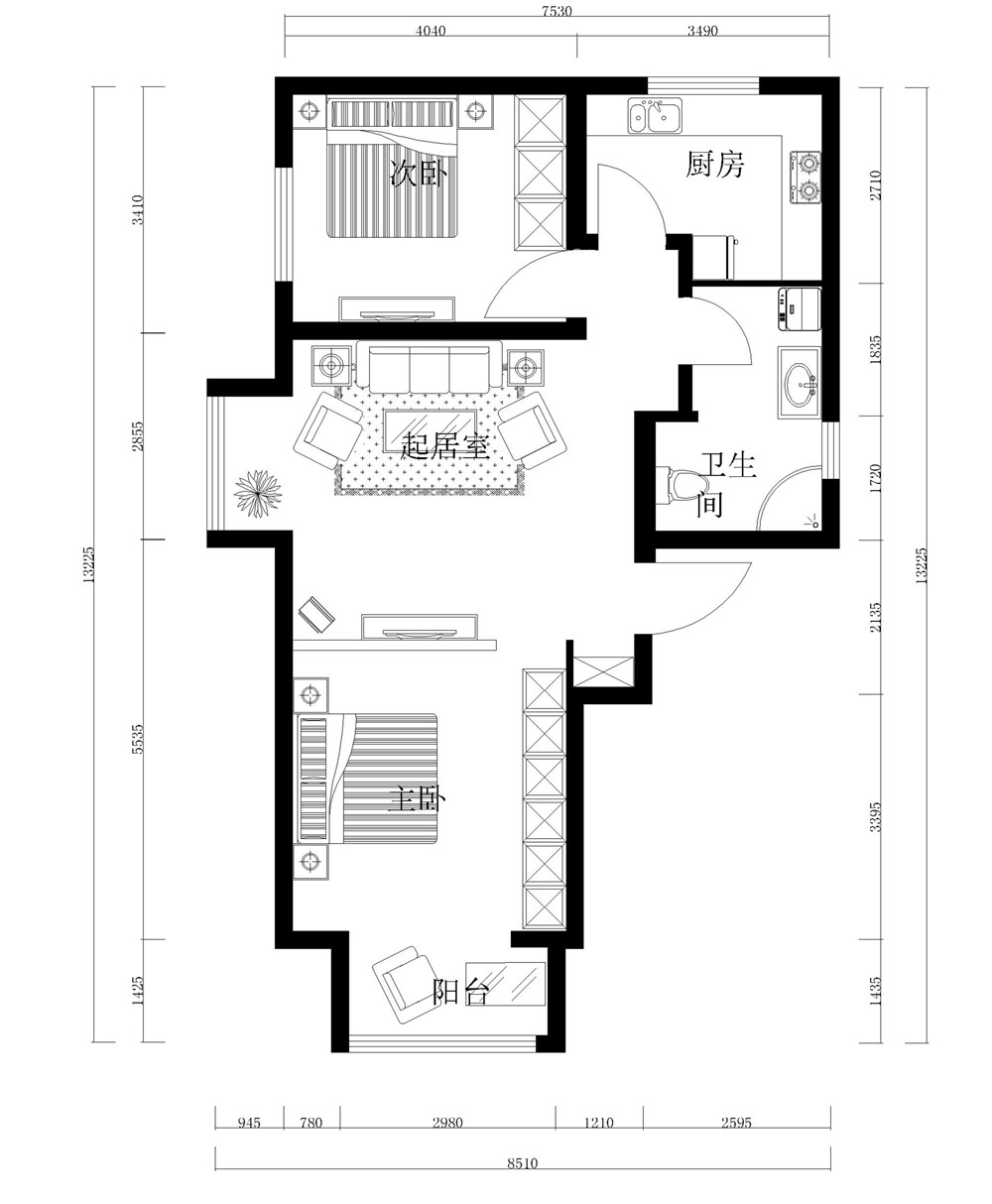 力天装饰-中兴泊仕湾-79.77㎡-现代简约