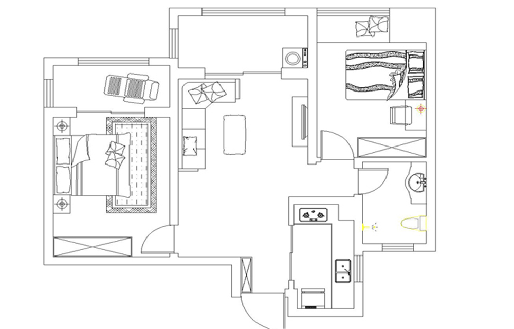 青岛中南世纪城-二居室-90.00平米-装修设计