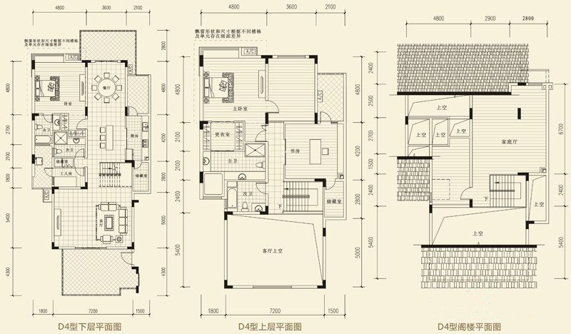 成都华侨城东岸-348平别墅-欧式风格