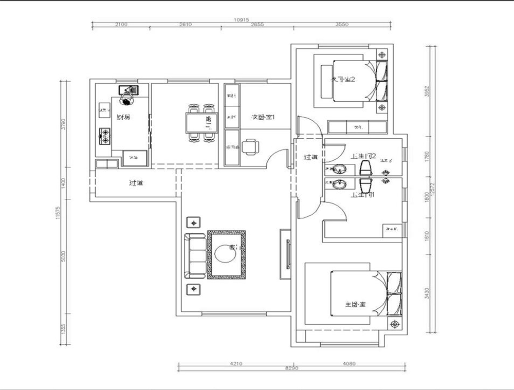 【力天装饰】简约 远洋城 三室 130㎡