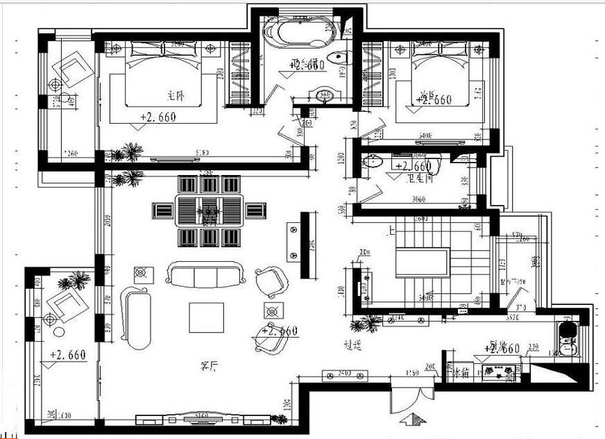 阳光波尔多248平美式别墅装修-北京实创装饰