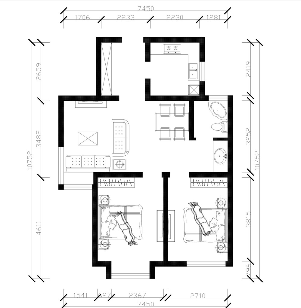 力天装饰- 洞庭路壹号-87.9㎡-现代简约