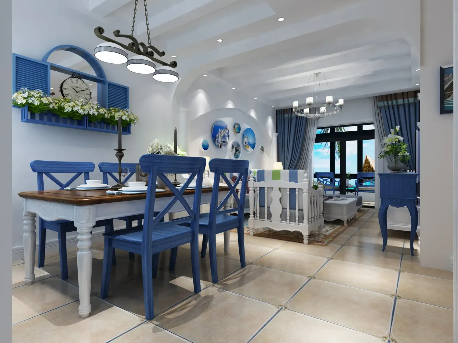 天丰东环广场地中海风格装修设计