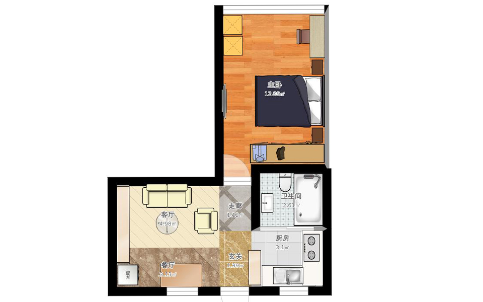 合景领峰公寓-32平米-清新一居婚房