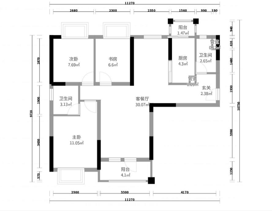 长投景城汉口年华113.7平3居现代装修效果