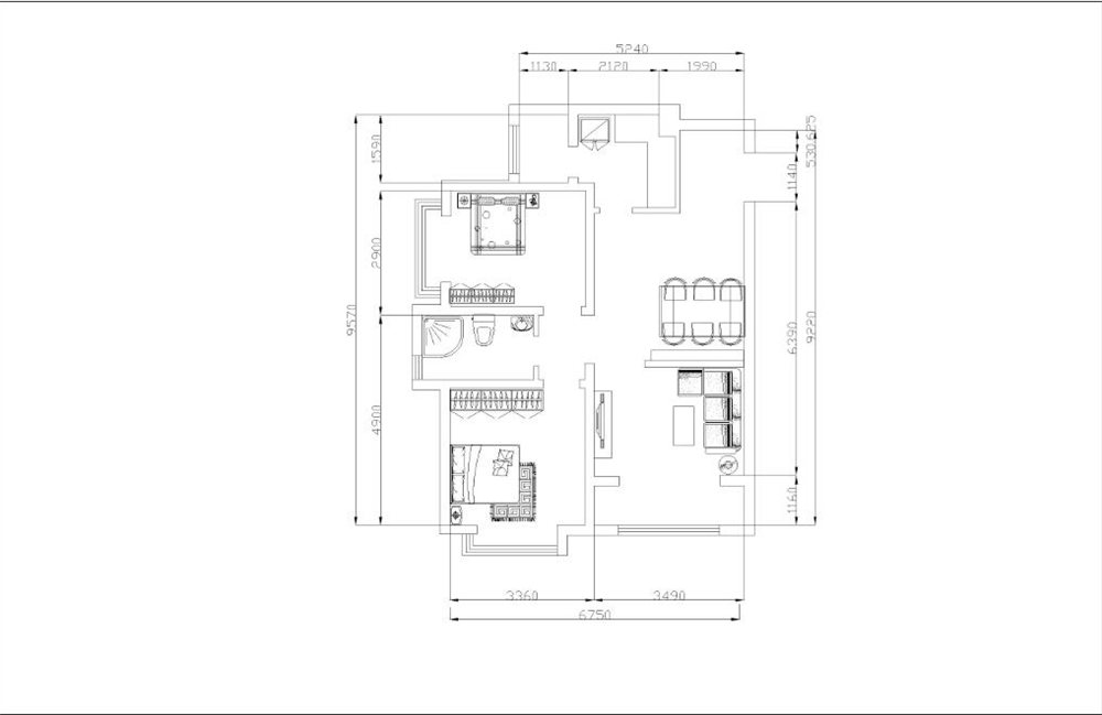 【力天装饰】华富家园 两居 欧式 90.02