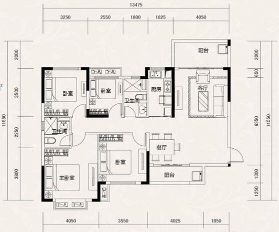 恒大照母山 137平 新古典风格