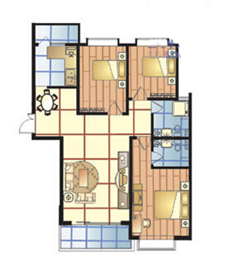 康大风和日丽-三居室-133.00平米-装修设计