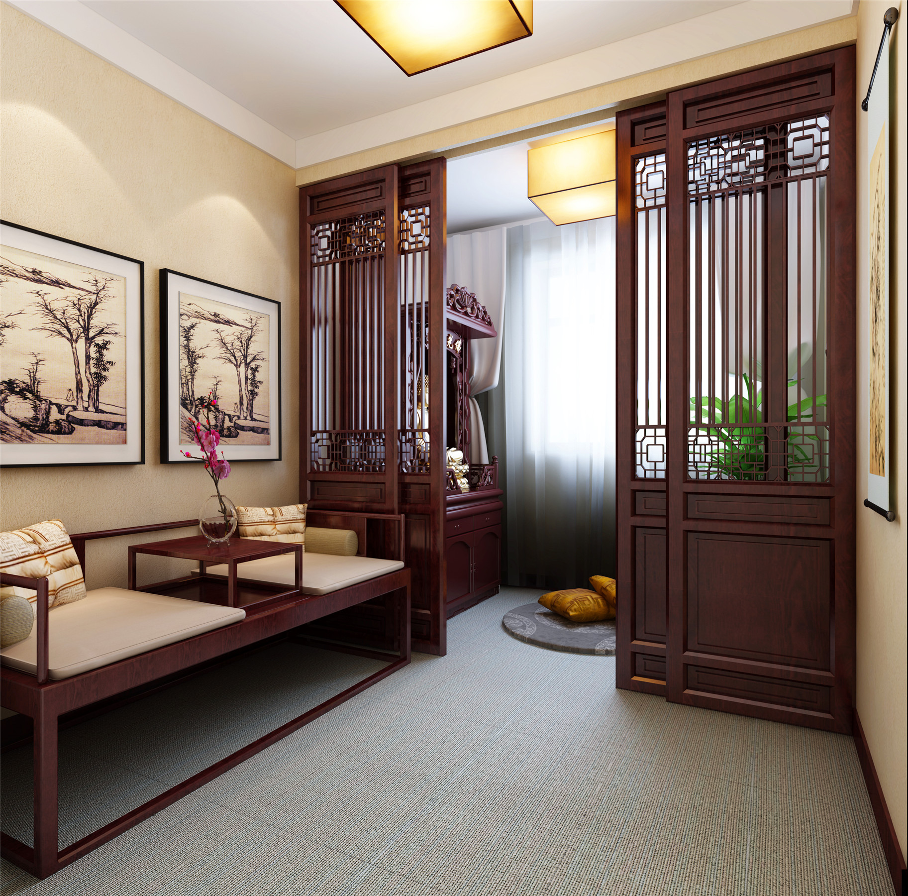 新中式风格四居室150平米10万