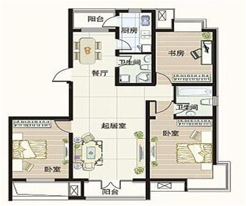 华城景苑—现代简约—两居室—102.9㎡