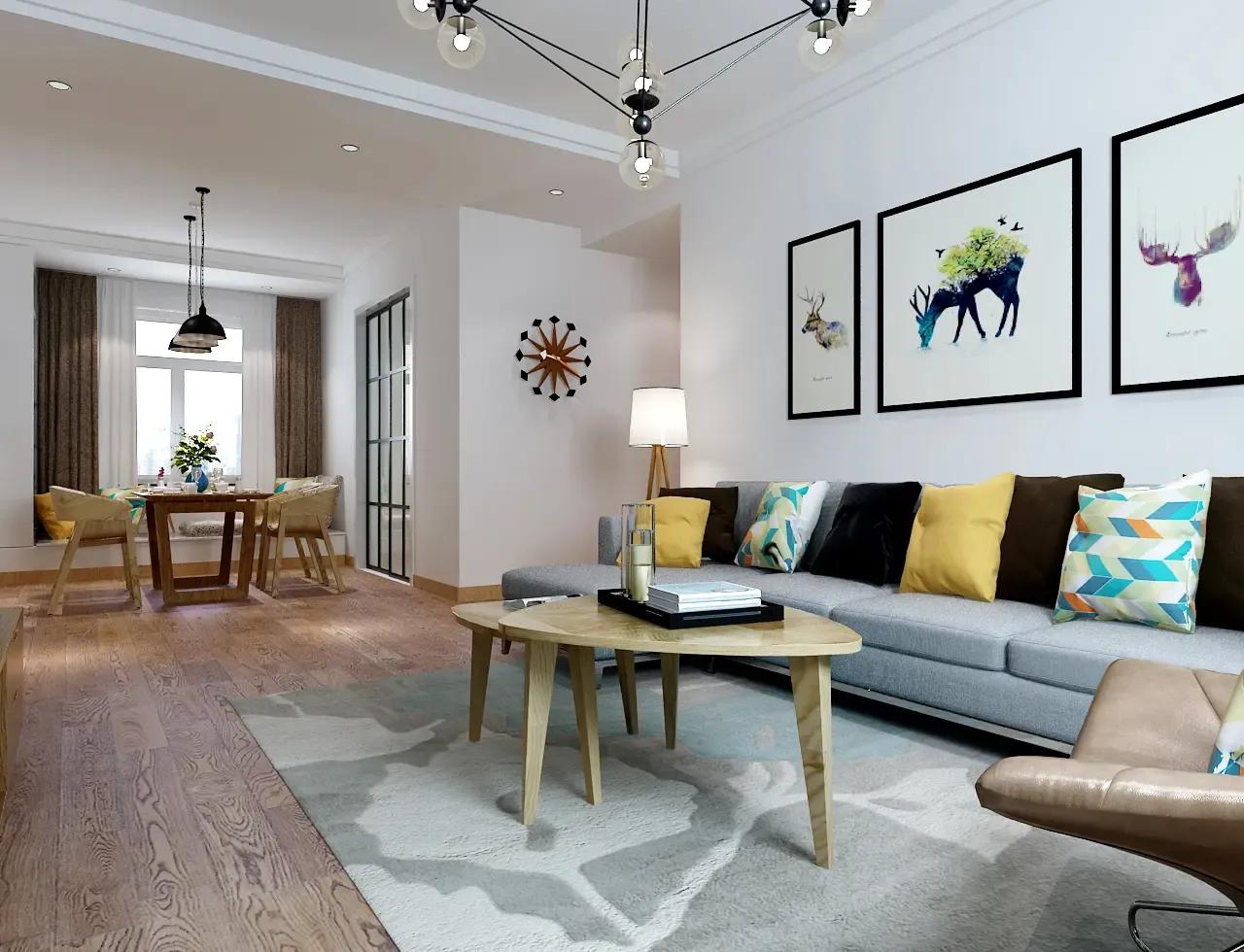 济南世茂天城125平北欧风格家庭装修设计案例