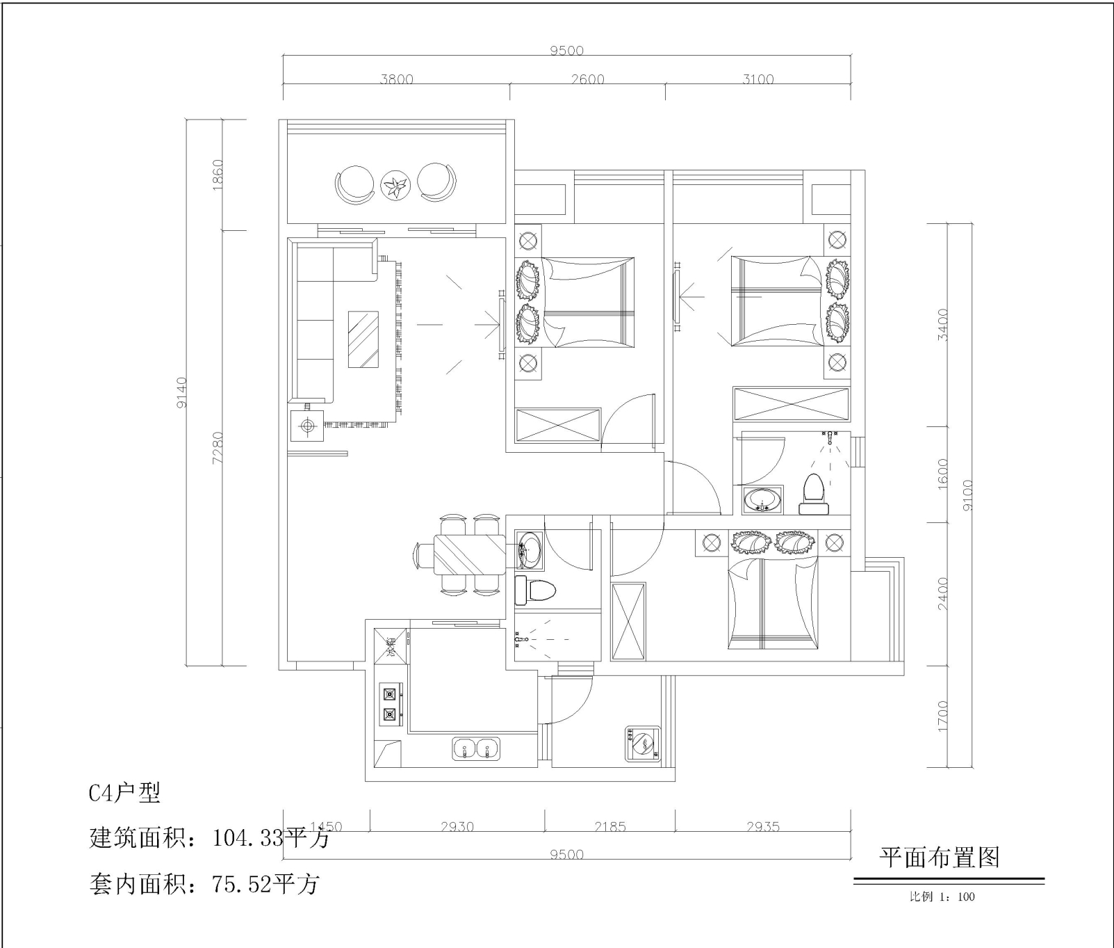 珠光御景骏庭 三房两厅两卫