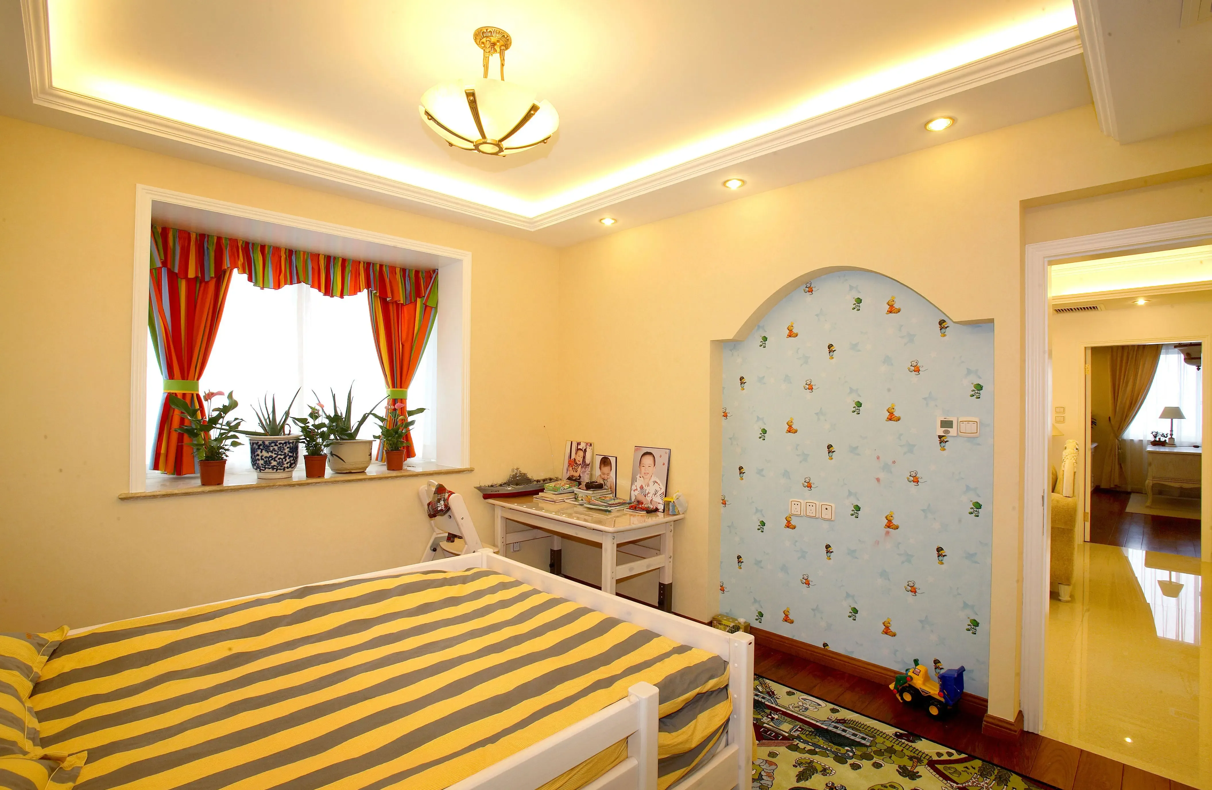 田园儿童房设计,郡望府田园风格130平米三居室装修设计图片_样板间