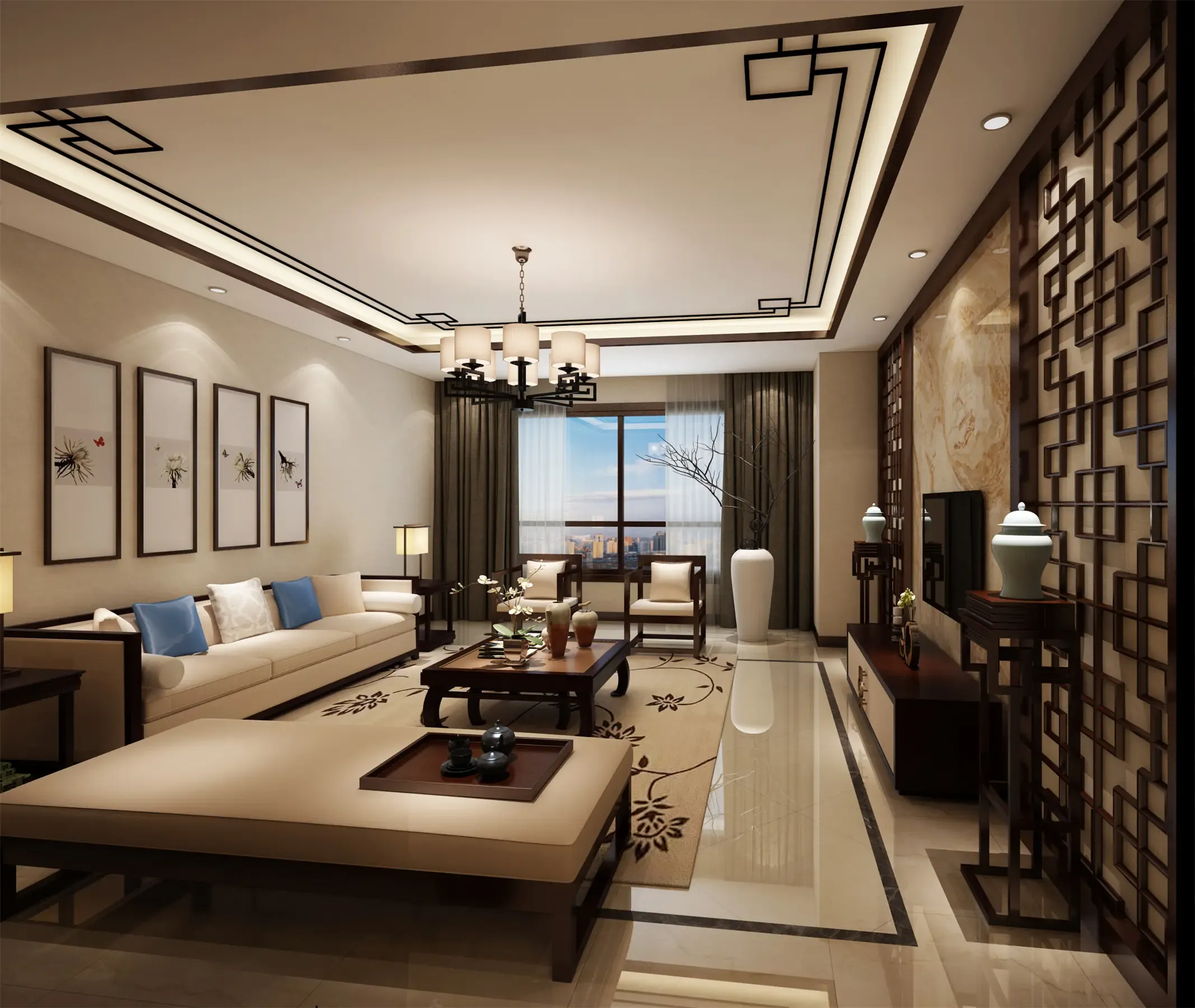 新古典风格三居室171平米16万-天鹅湾装修案例-北京房天下家居装修网