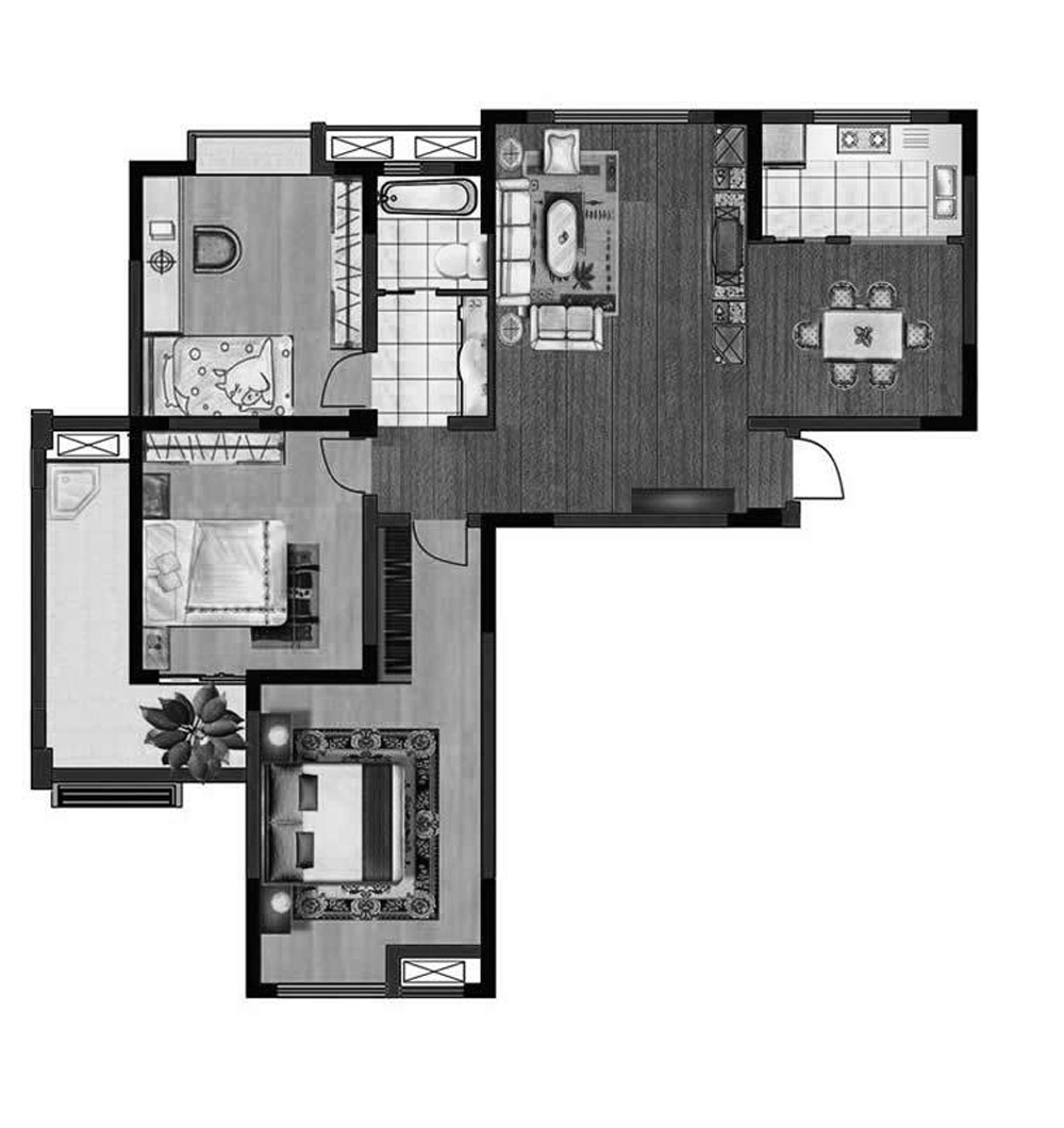 124平米现代简约风格之家