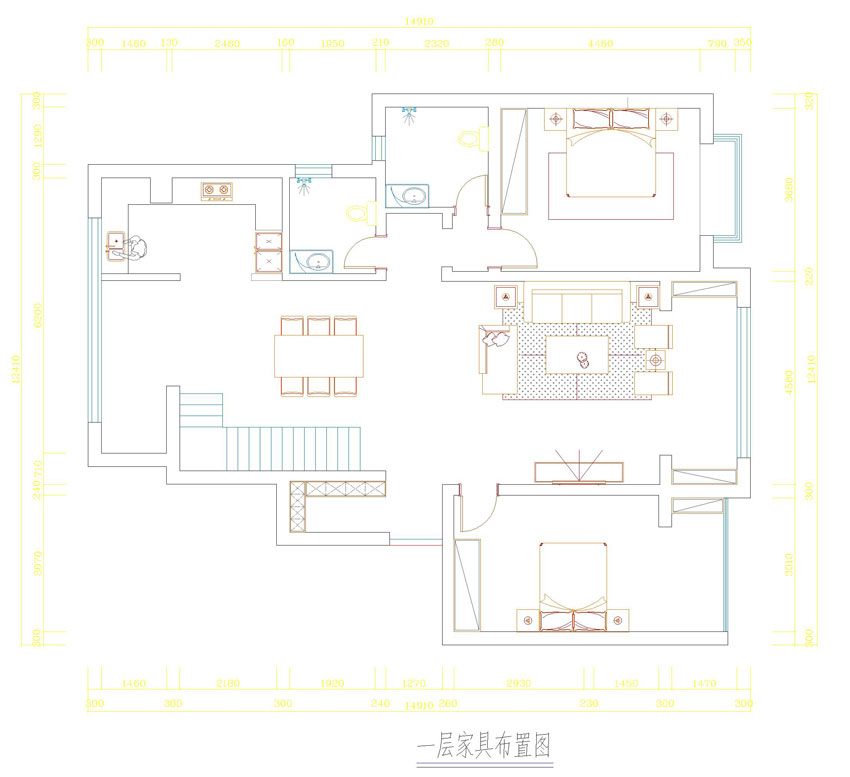 龙头装饰展现山水润城268美式风格效果图