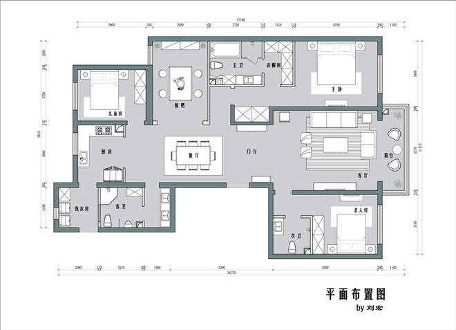 绿城翡翠湖玫瑰园200平四居室简欧风格效果图