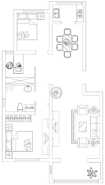 钱隆学府 现代简约 三居室